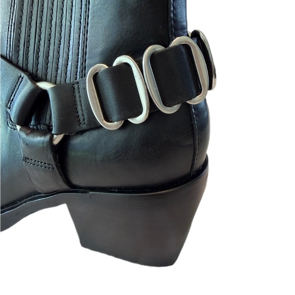 Sam Edelman Black Bellamie Square Toe Ankle Boot Bootie with Hardware - Size 6.5 - Picture 8 of 16